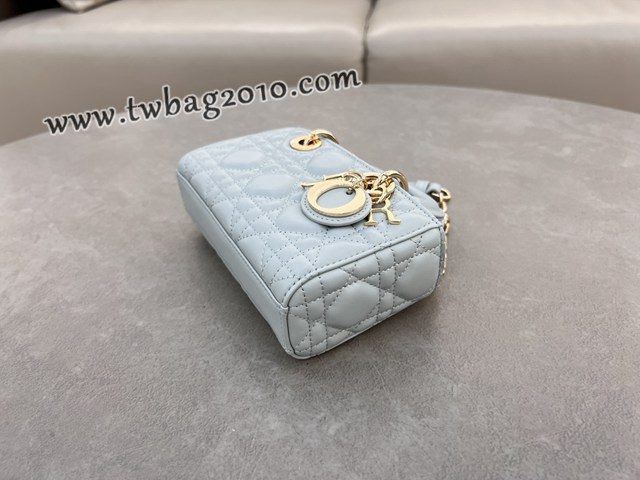 Dior专柜新款迪奥高仿原单湖水蓝羊皮Lady D-Joy手袋手提肩背斜挎女包 djfk1832